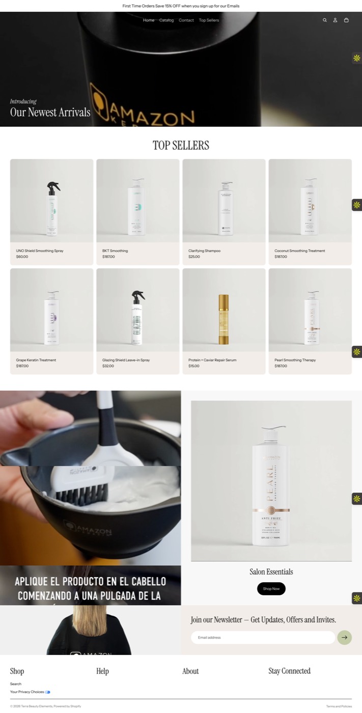 Terra Beauty Elements website preview