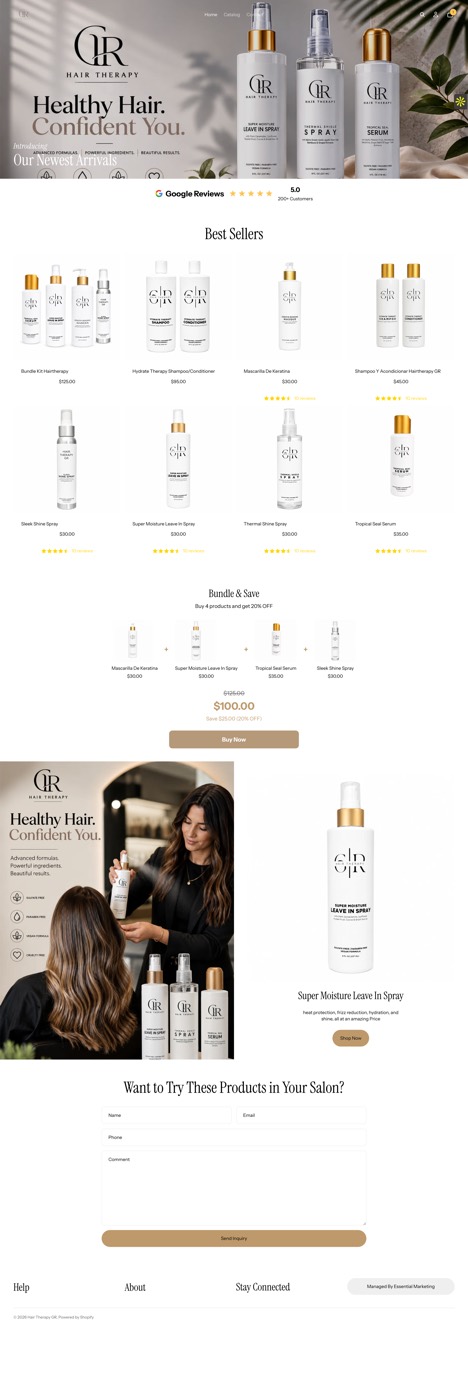 Hair Therapy website preview