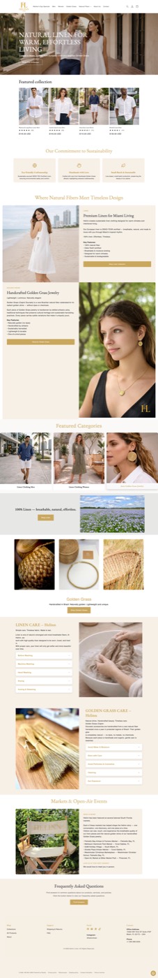 Helin Linen website preview