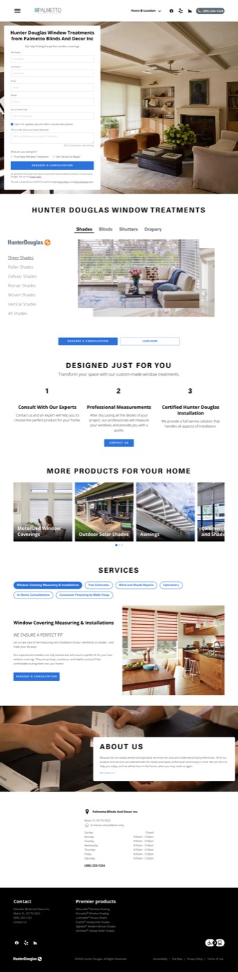 Blinds and Decor website preview