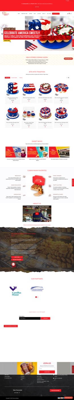 Pinecrest Bakery website preview