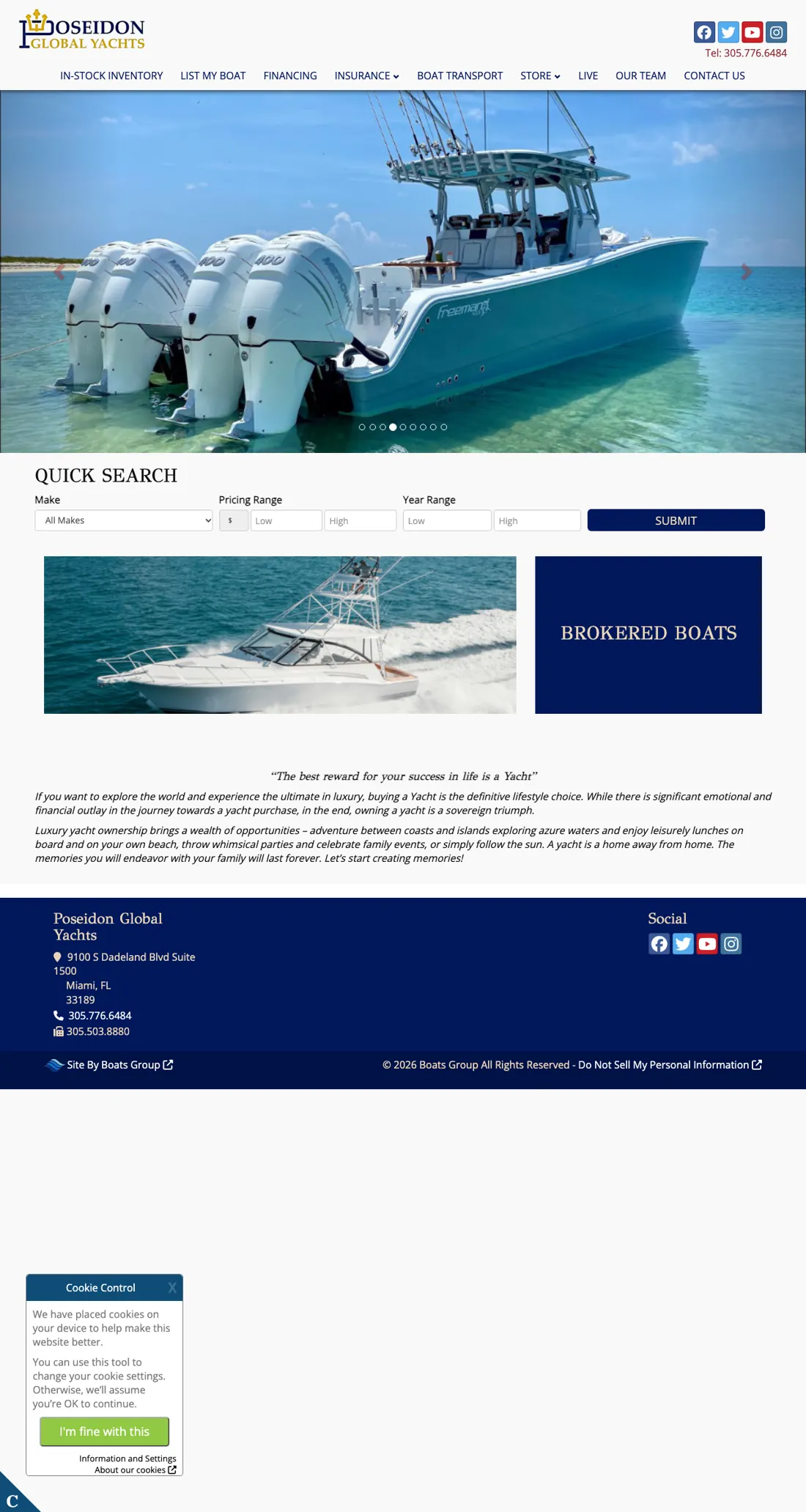 Poseidon Global Yachts website preview