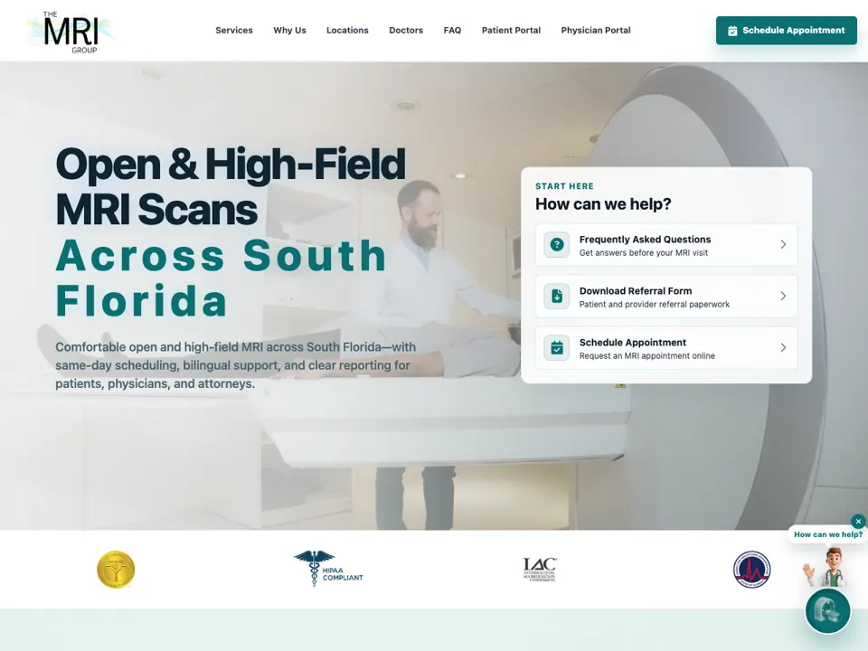 The MRI Group website built by Essential Marketing